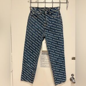 ALEXANDER WANG logo high rise crop denim, size 25